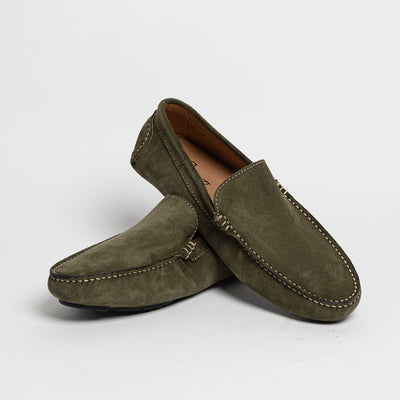 Mocassino basic in camoscio - Verde