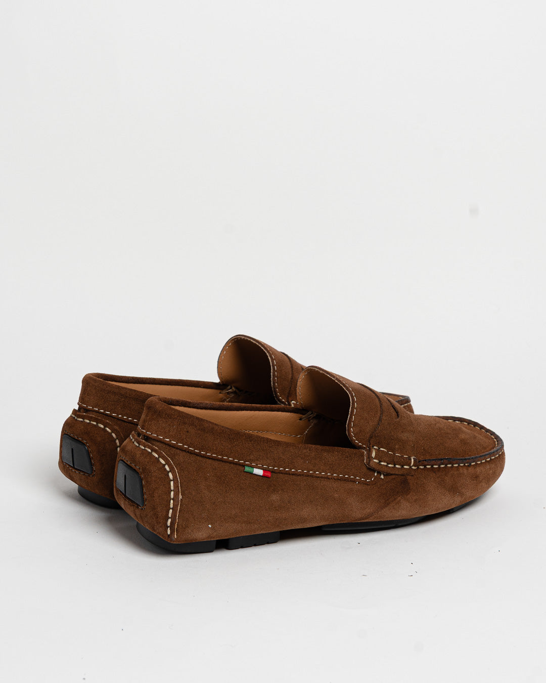 Mocassino in camoscio con bendina - Bruciato