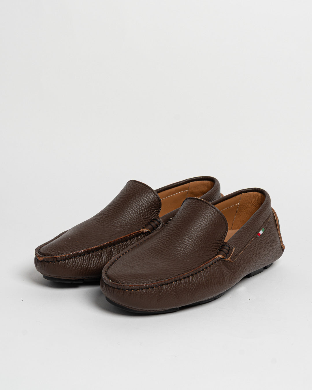 Mocassino basic in pelle - Castagna