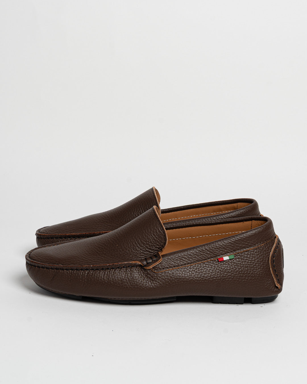 Mocassino basic in pelle - Castagna