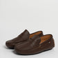 Mocassino in pelle con bendina - Castagna