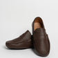 Mocassino in pelle con bendina - Castagna