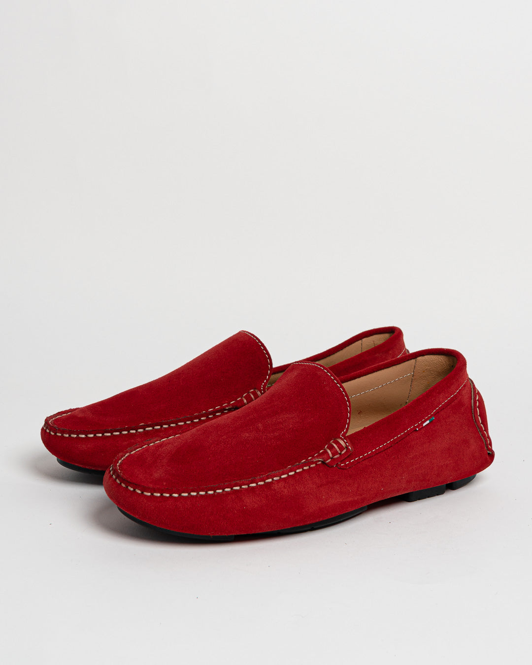 Mocassino basic in camoscio - Rosso