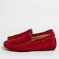 Mocassino basic in camoscio - Rosso