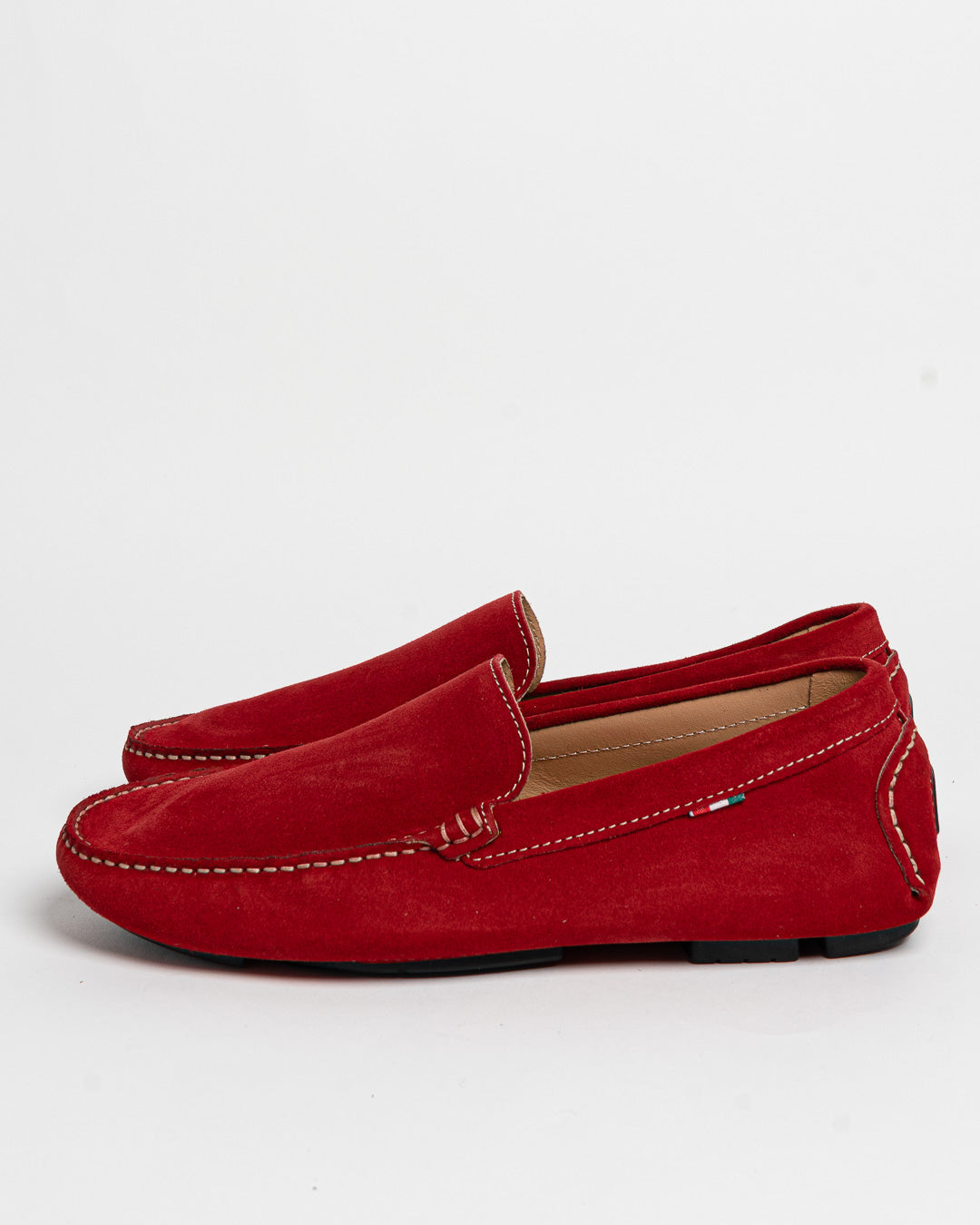 Mocassino basic in camoscio - Rosso
