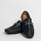 Mocassino in pelle con fibbia - Blu