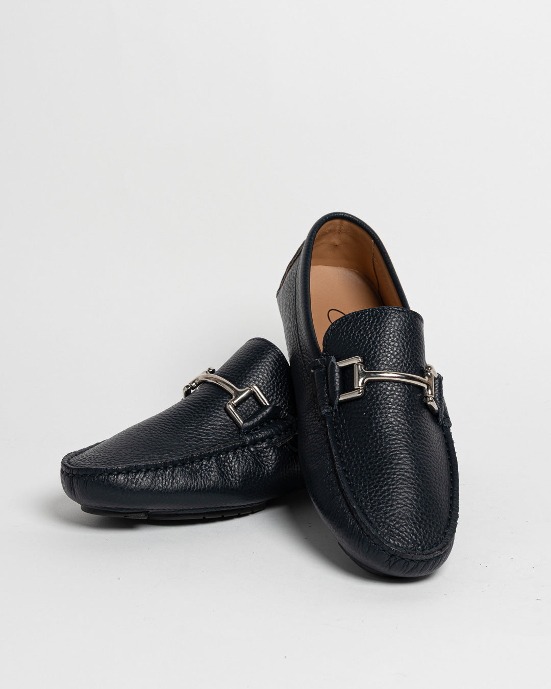 Mocassino in pelle con fibbia - Blu