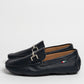 Mocassino in pelle con fibbia - Blu