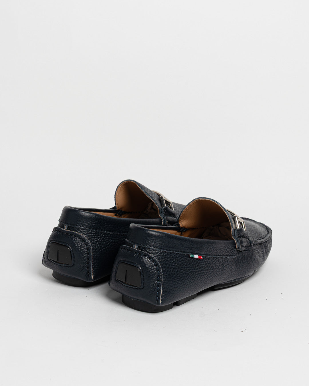 Mocassino in pelle con fibbia - Blu