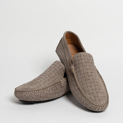 Mocassino in camoscio intrecciato - Taupe