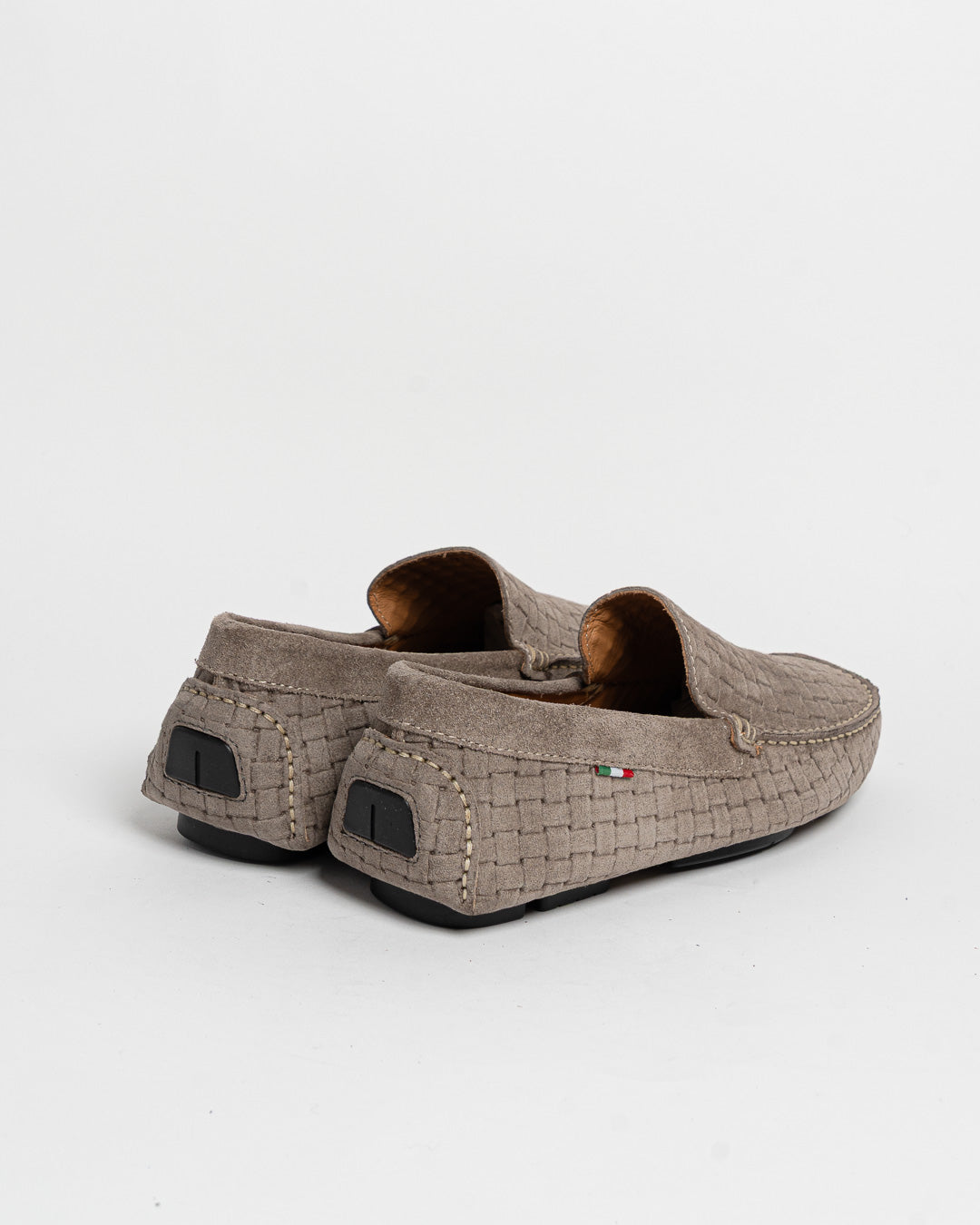 Mocassino in camoscio intrecciato - Taupe