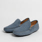 Mocassino in camoscio intrecciato - Denim