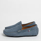 Mocassino in camoscio intrecciato - Denim