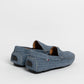 Mocassino in camoscio intrecciato - Denim