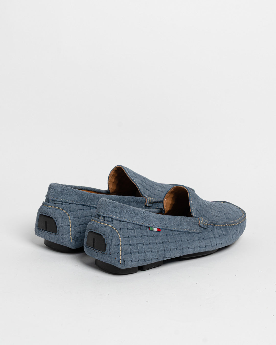 Mocassino in camoscio intrecciato - Denim