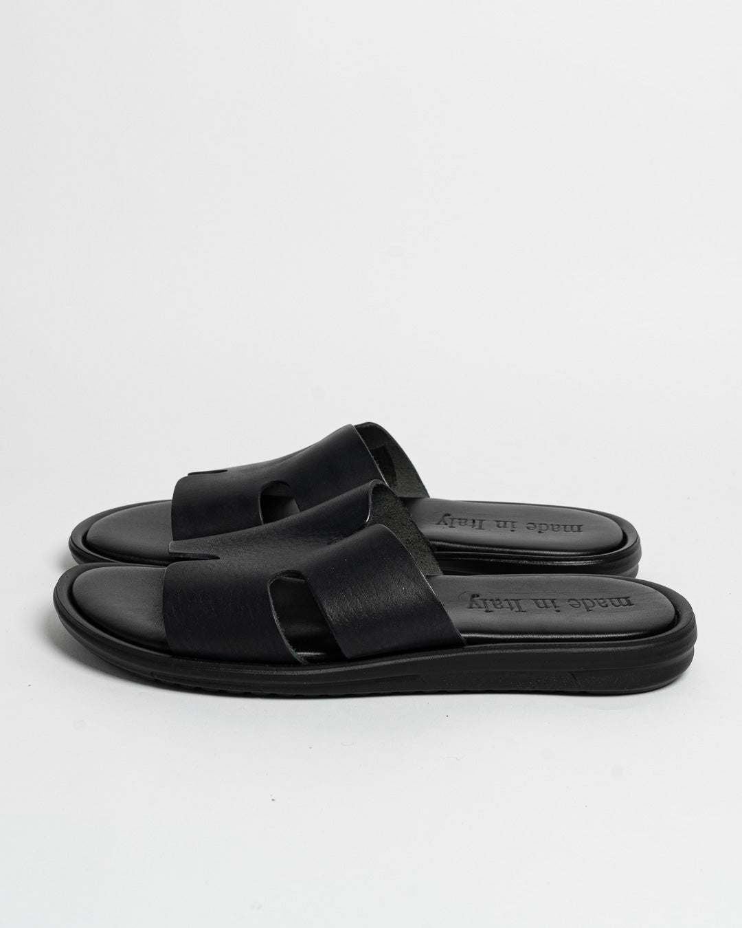 Sandalo maschile H in pelle - Nero