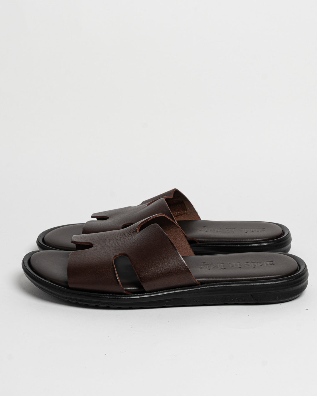 Sandalo maschile H in pelle - Marrone