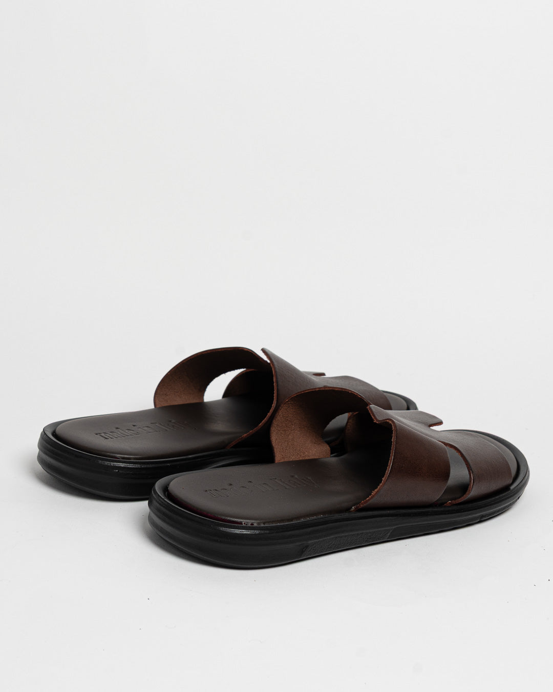 Sandalo maschile H in pelle - Marrone