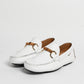 Mocassino in pelle con fibbia in bamboo - Bianco