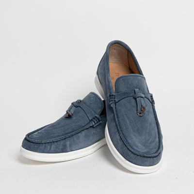 Mocassino Seaside in camoscio con ciondolo - Denim