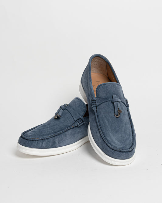 Mocassino Seaside in camoscio con ciondolo - Denim