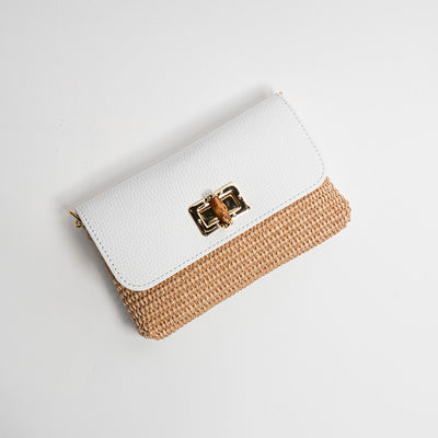 Borsa Bamboo Rafia - Bianco