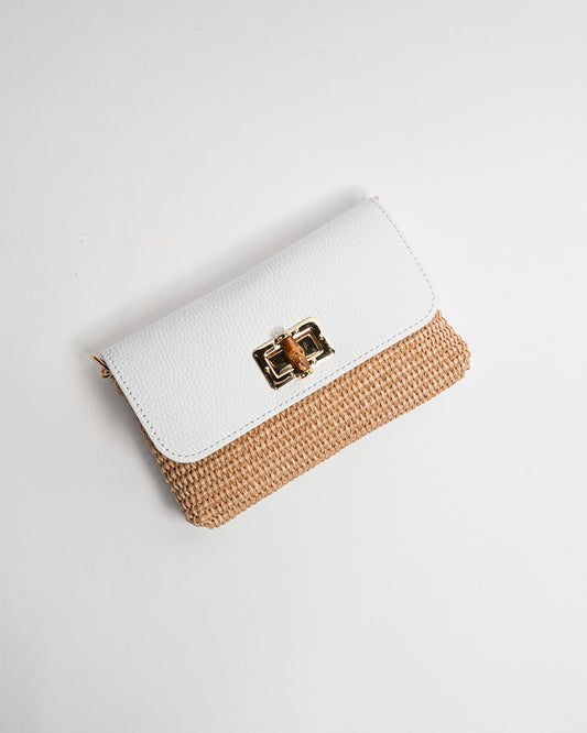 Borsa Bamboo Rafia - Bianco