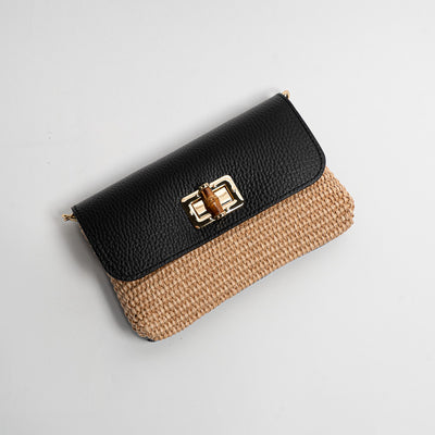 Borsa Bamboo Rafia - Nero