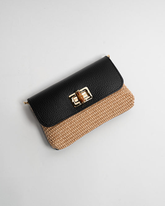 Borsa Bamboo Rafia - Nero