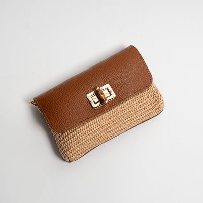Borsa Bamboo Rafia - Cuoio