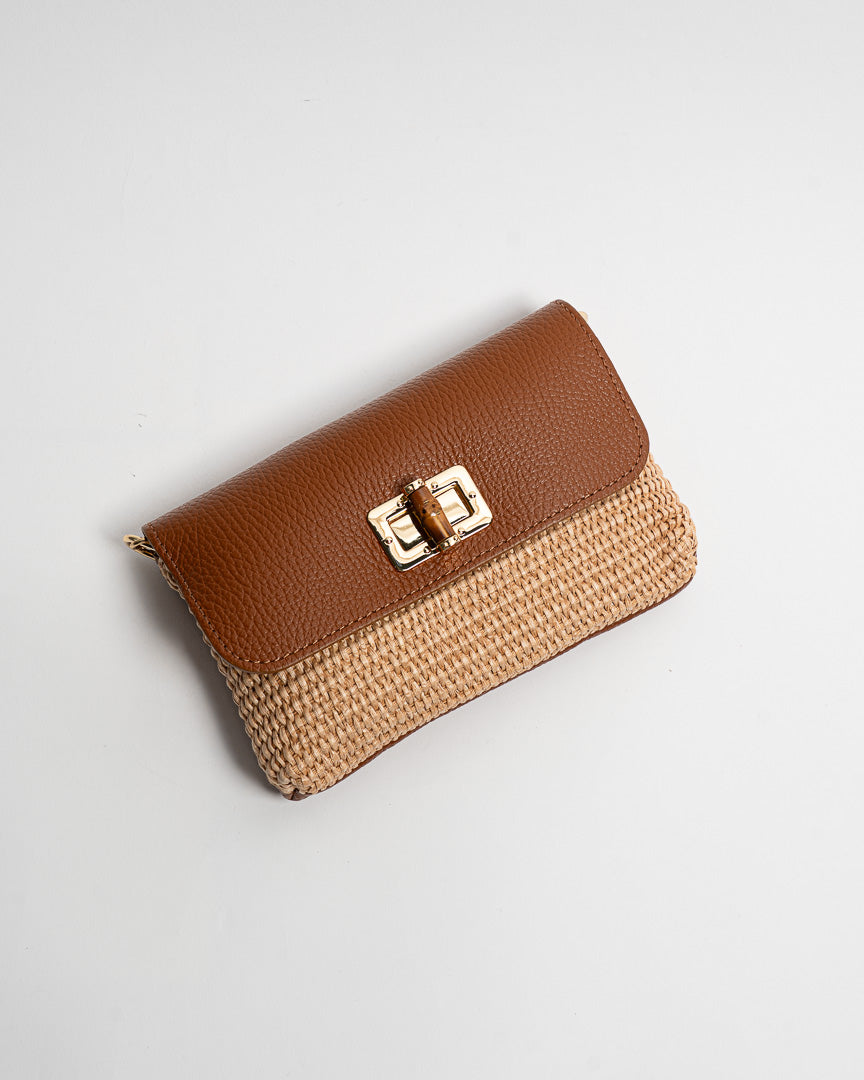 Borsa Bamboo Rafia - Cuoio