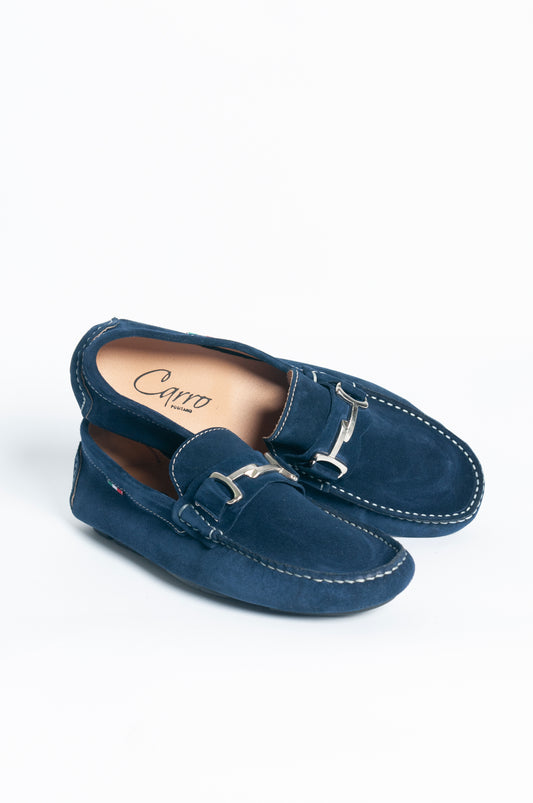 Mocassino basic fibbia asimmetrica - Blu navy