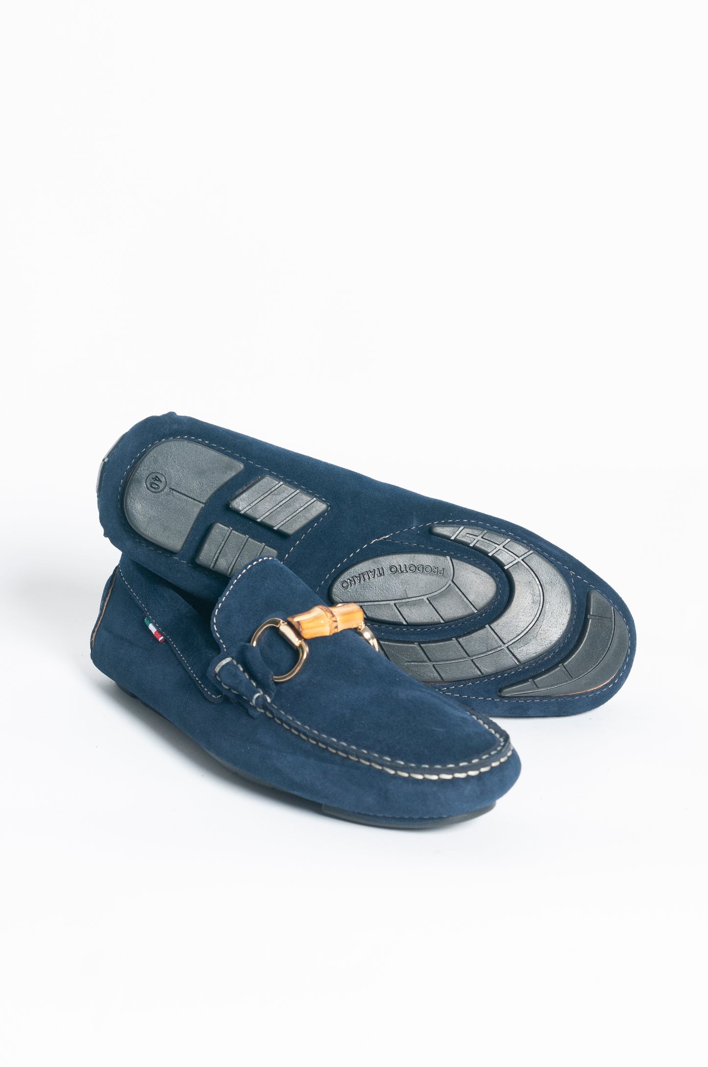 Mocassino basic fibbia bamboo - Blu