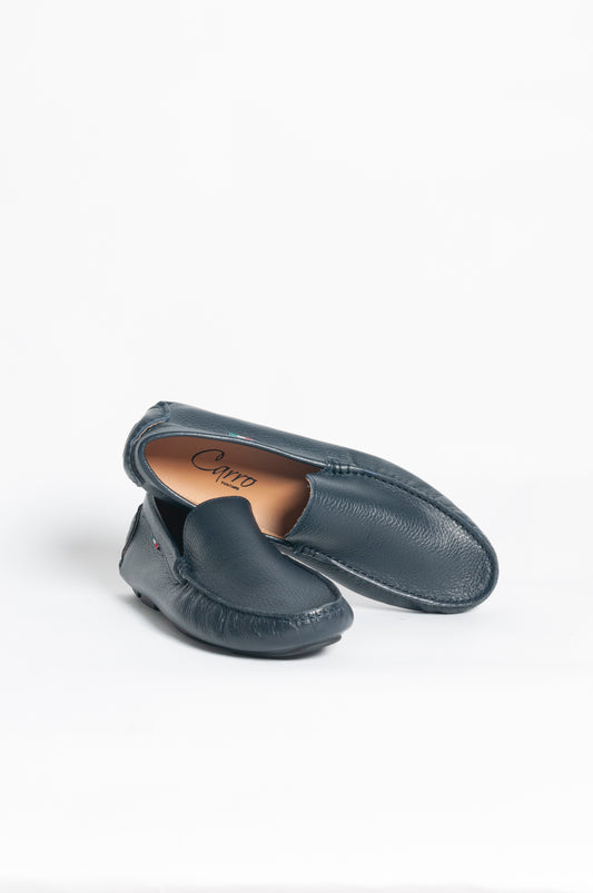 Mocassino basic pelle - Blu