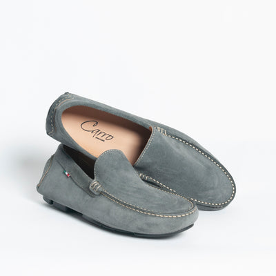 Mocassino basic in camoscio - Grigio
