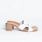 Sandalo fascia farfalla con tacco - Bianco