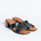 Sandalo fascia farfalla con tacco - Nero
