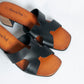 Sandalo fascia farfalla con tacco - Nero