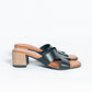 Sandalo fascia farfalla con tacco - Nero