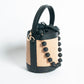 Borsa Secchiello pelle e rafia - Nero