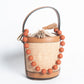 Borsa Secchiello pelle e rafia - Cuoio