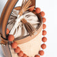 Borsa Secchiello pelle e rafia - Cuoio