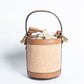 Borsa Secchiello pelle e rafia - Cuoio
