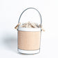 Borsa Secchiello pelle e rafia - Bianco