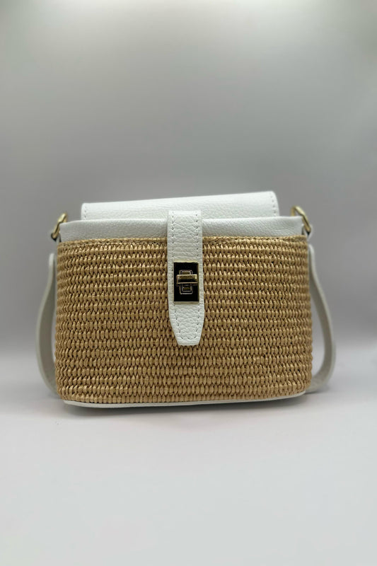 Borsa mini rafia - Bianco