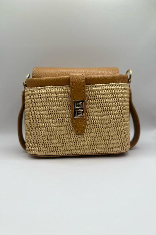 Borsa mini rafia - Cuoio