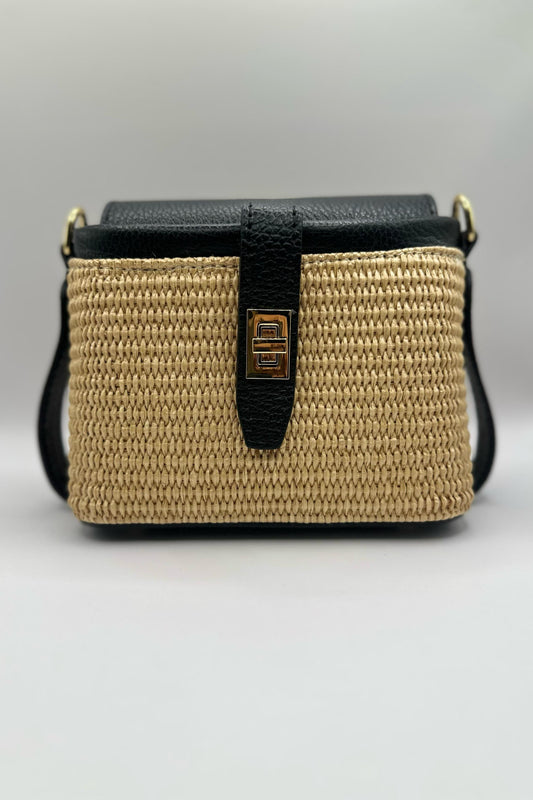 Borsa mini rafia - Nero