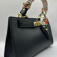Borsa Mini Kelly foulard - Nero