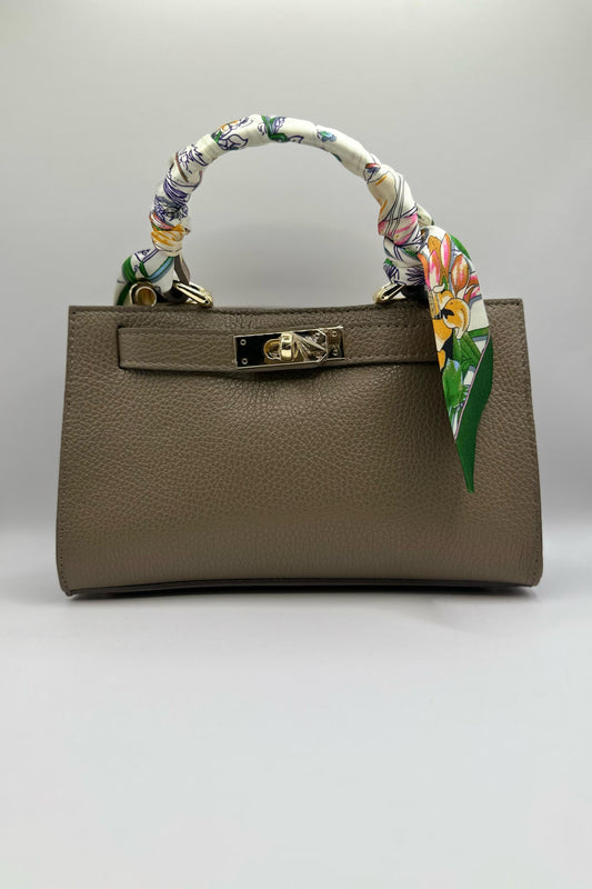 Borsa Mini Kelly foulard - Taupe