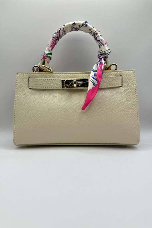 Borsa Mini Kelly foulard - Beige